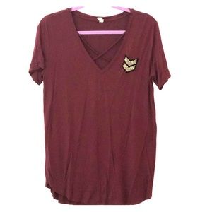 Maroon Short Sleeve Top